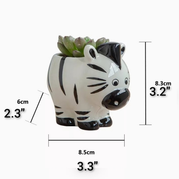 🧡IN STOCK🧡 ZEBRA Small Ceramic Planter - Picture 2 of 4